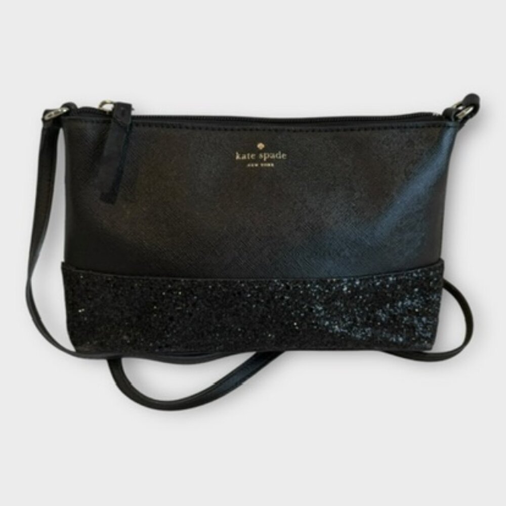 Kate Spade Flash Glitter Mixed Black Crossbody Purse - Picture 7 of 9